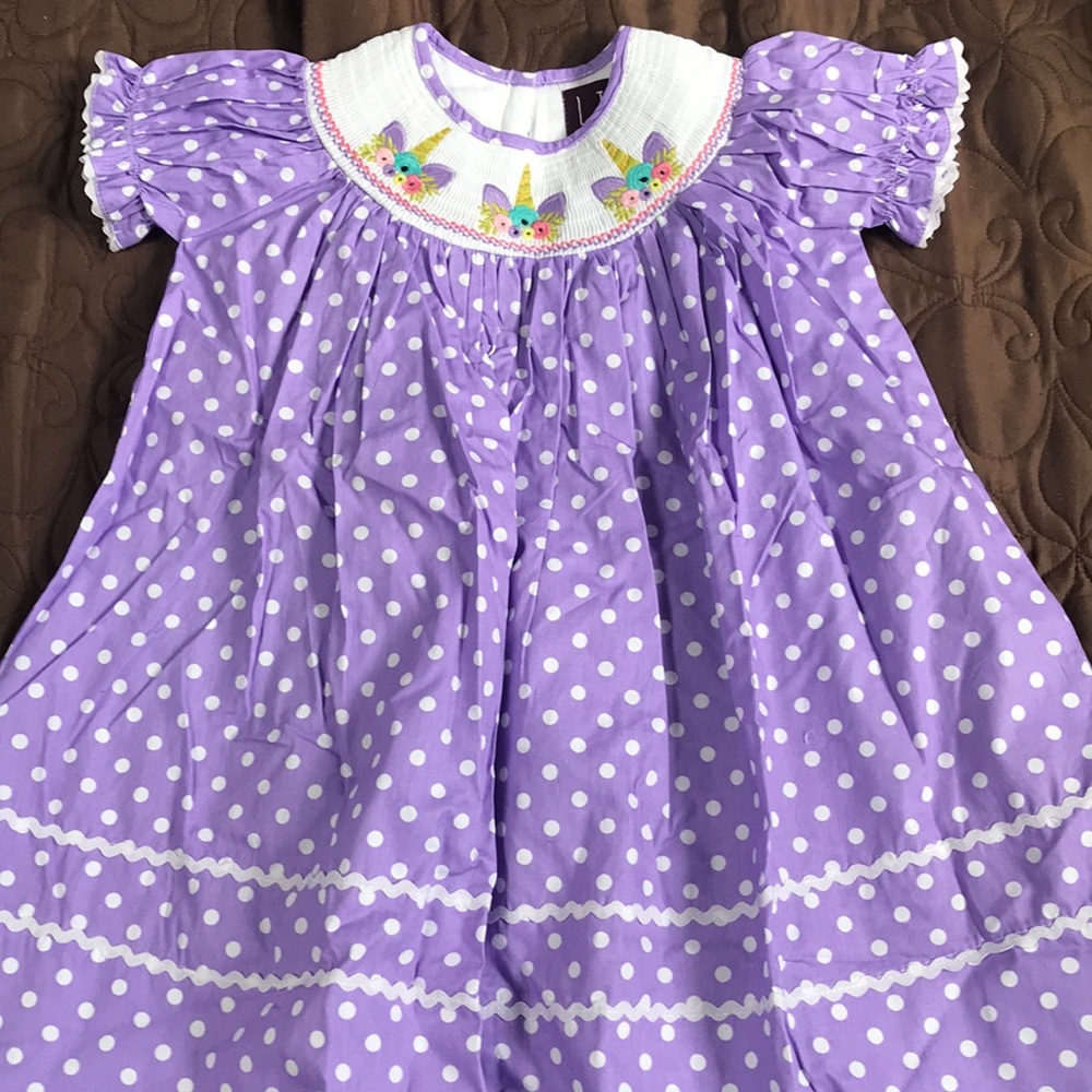 Nwot smocked unicorn dress 2T